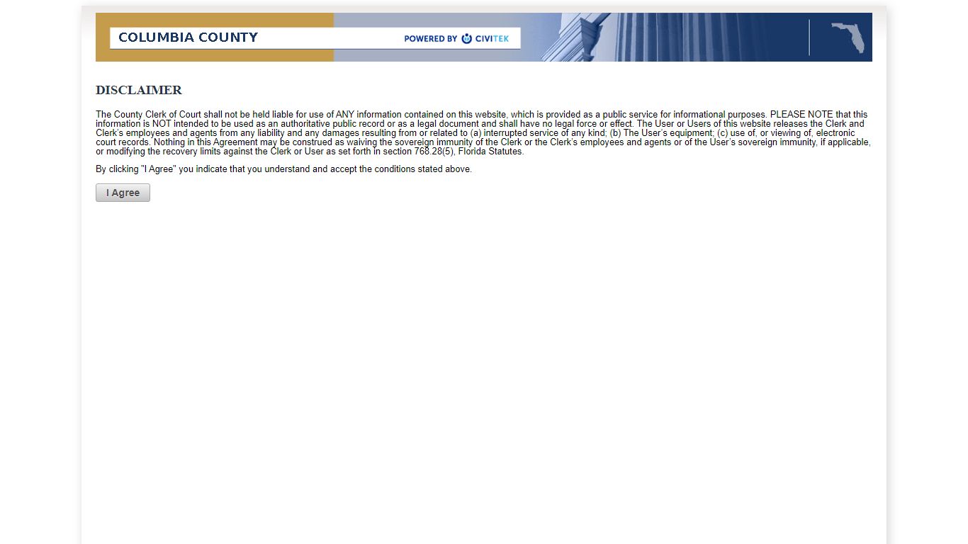 Columbia County OCRS - ONLINE COURT RECORDS SEARCH